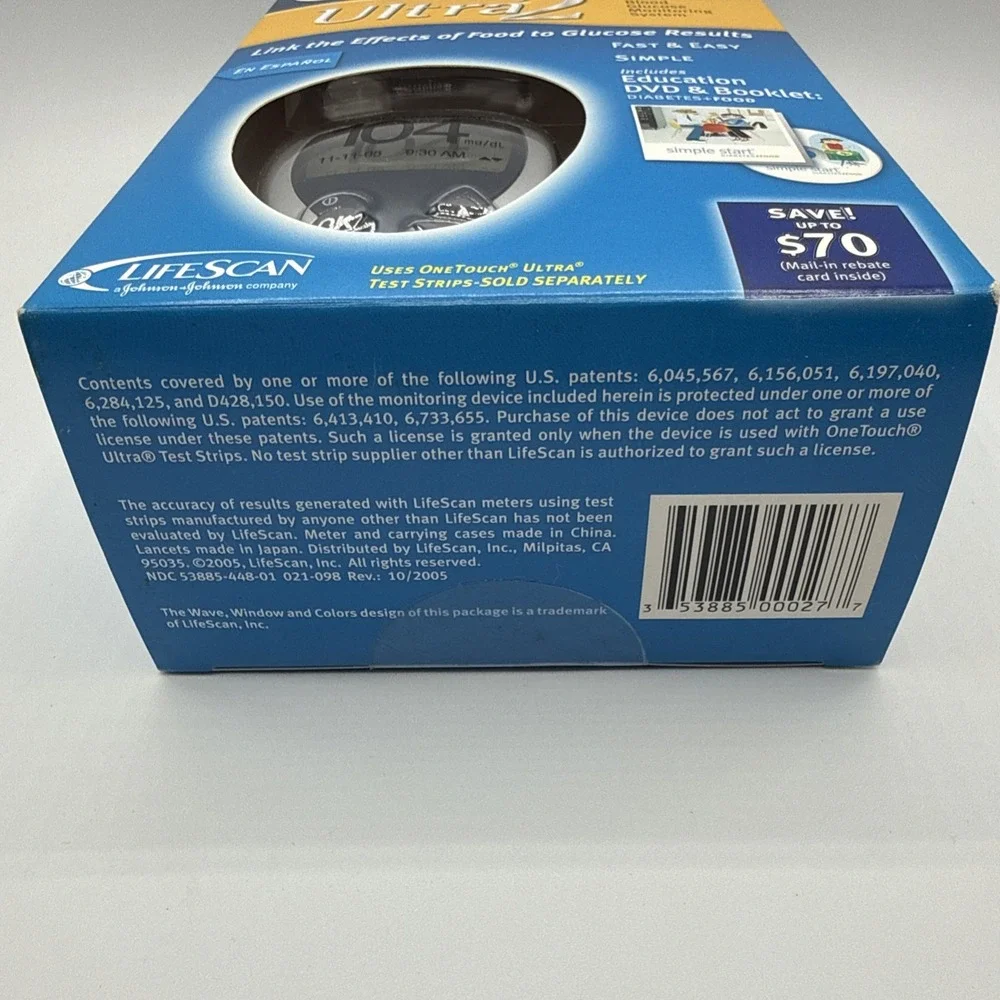 One Touch Ultra 2 Blood Glucose Monitoring System New Sealed